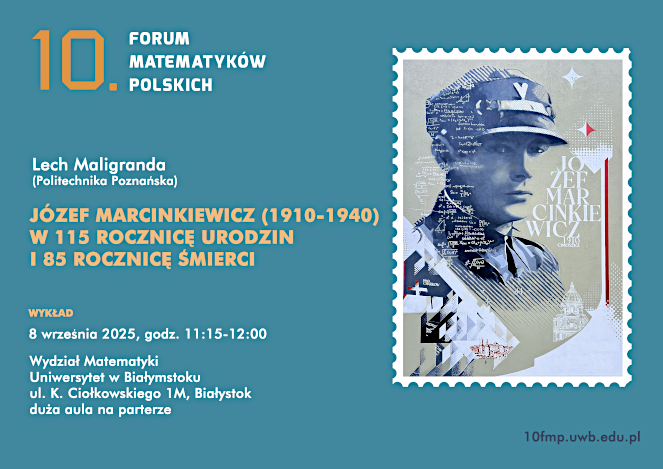 Plakat wykadu otwierajcego 10. Forum Matematykw Polskich